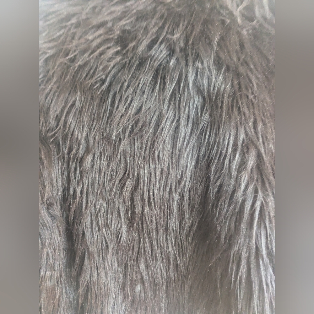 XL-XXL Punk Gothic Black Faux Fur Jacket - Picture 6 of 7